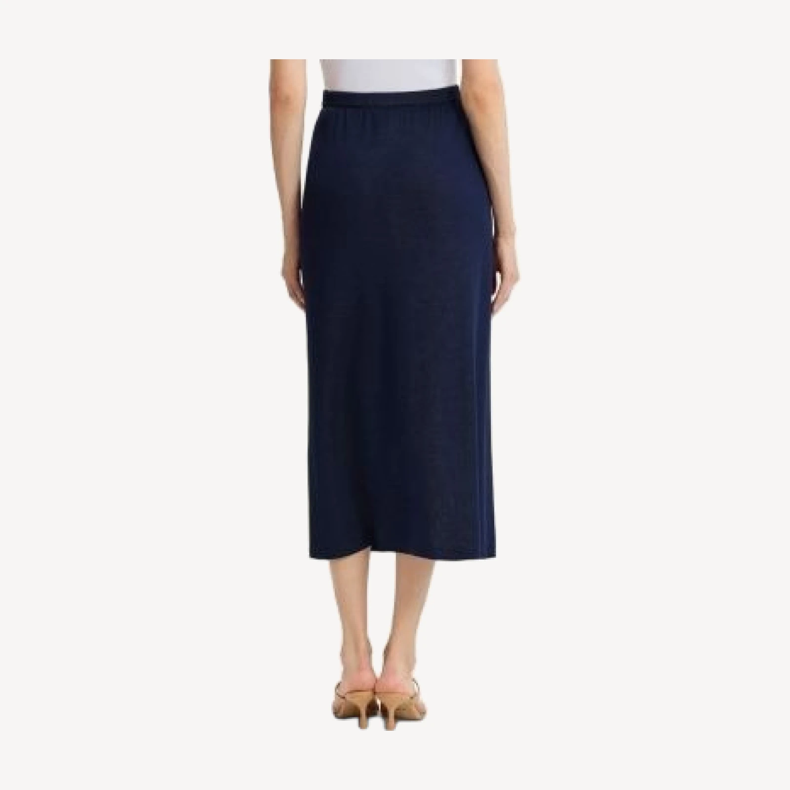 Ming Wang Straight Floral Jacquard Soft Knit Maxi Skirt