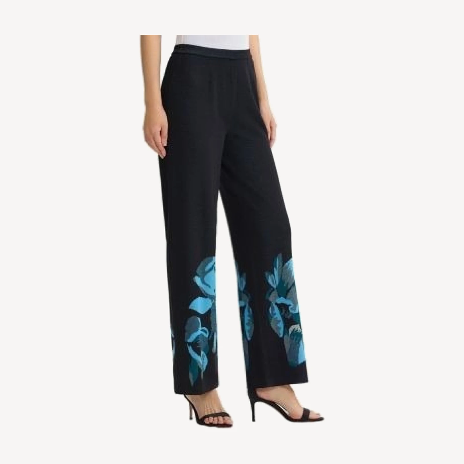 Ming Wang Floral Jacquard Soft Knit Pant