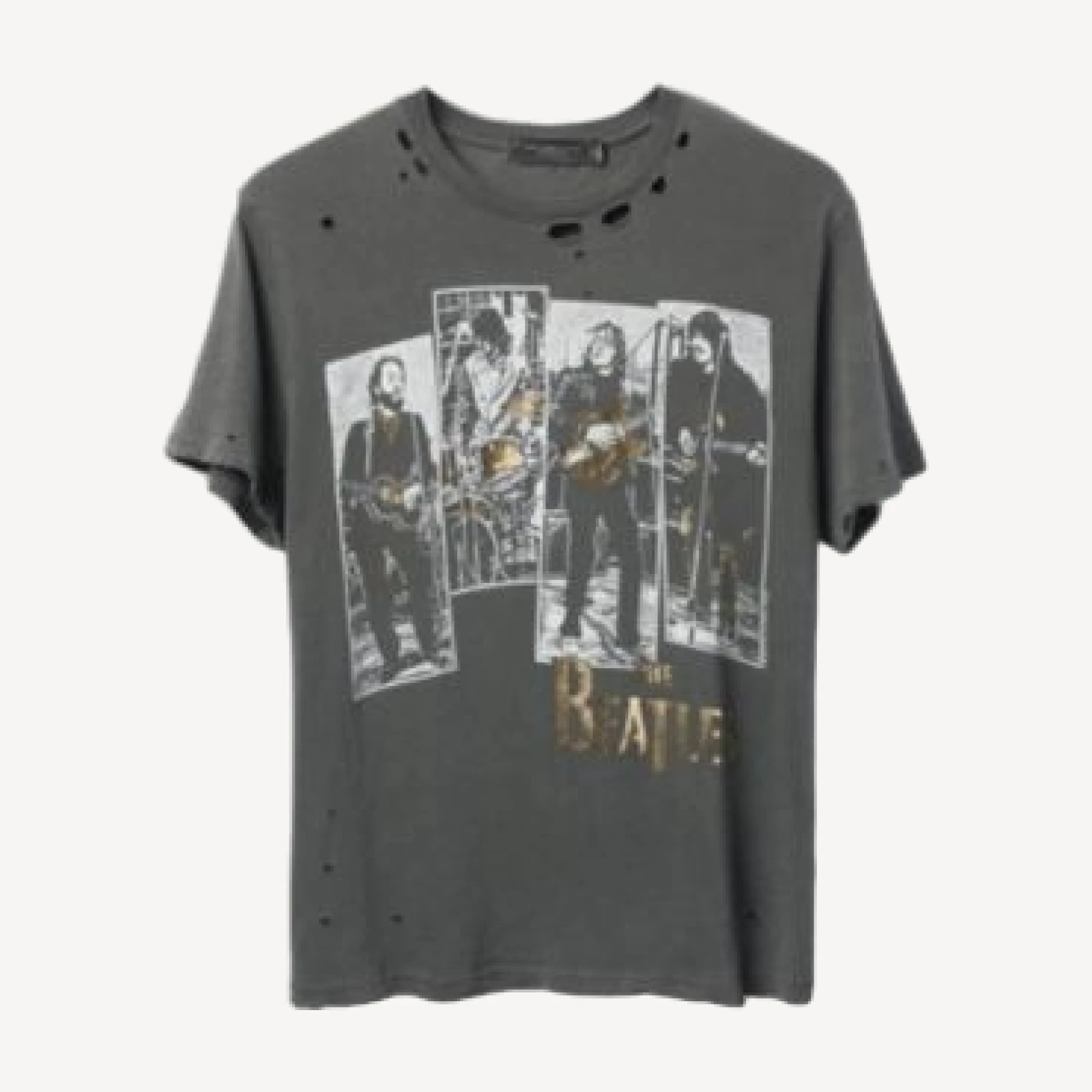 Junk Food Clothing Women's The Beatles Rooftop Vintage Destroy Tee