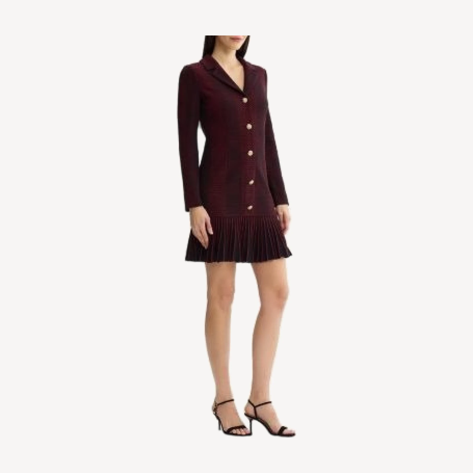 Ming Wang x Anna Marie A-Line Flounce Hem Tweed Knit Dress
