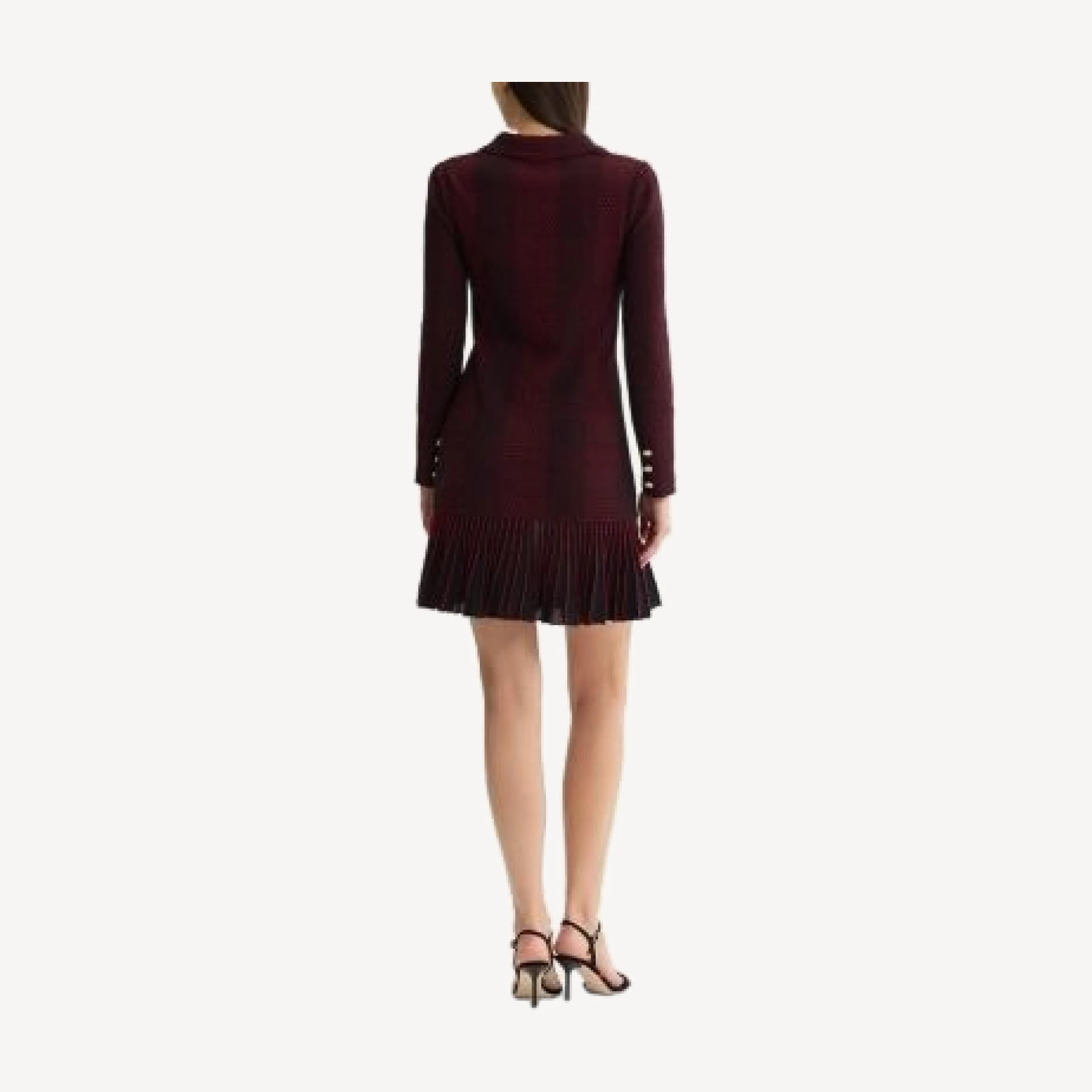 Ming Wang x Anna Marie A-Line Flounce Hem Tweed Knit Dress