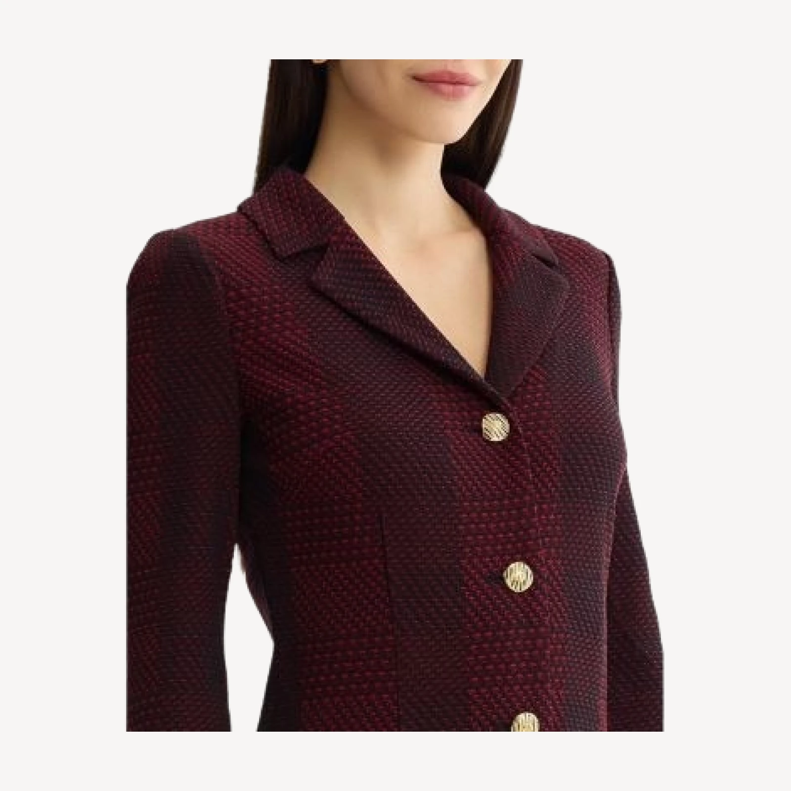 Ming Wang x Anna Marie A-Line Flounce Hem Tweed Knit Dress