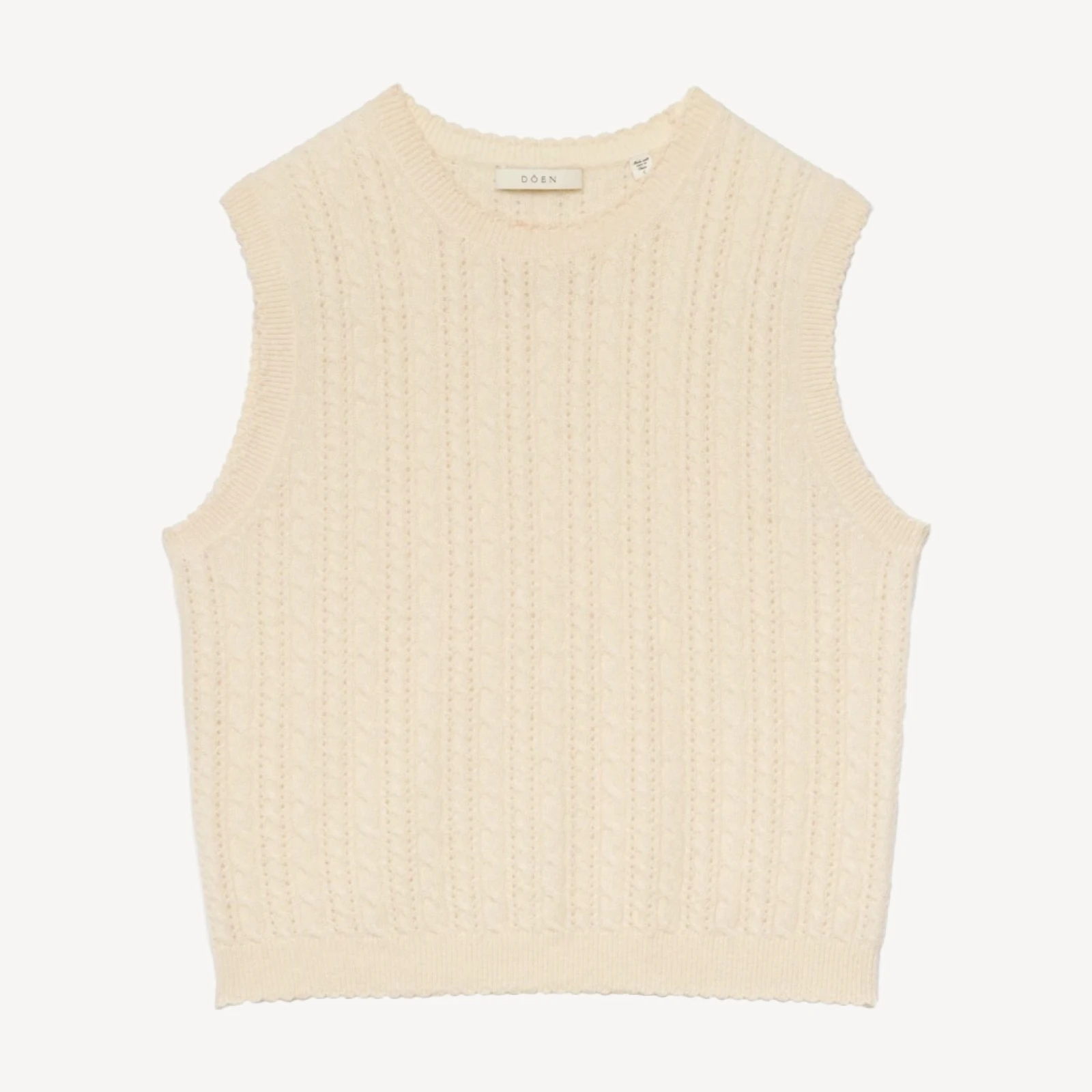 LOUDEN CASHMERE CABLE TOP -- DOGWOOD