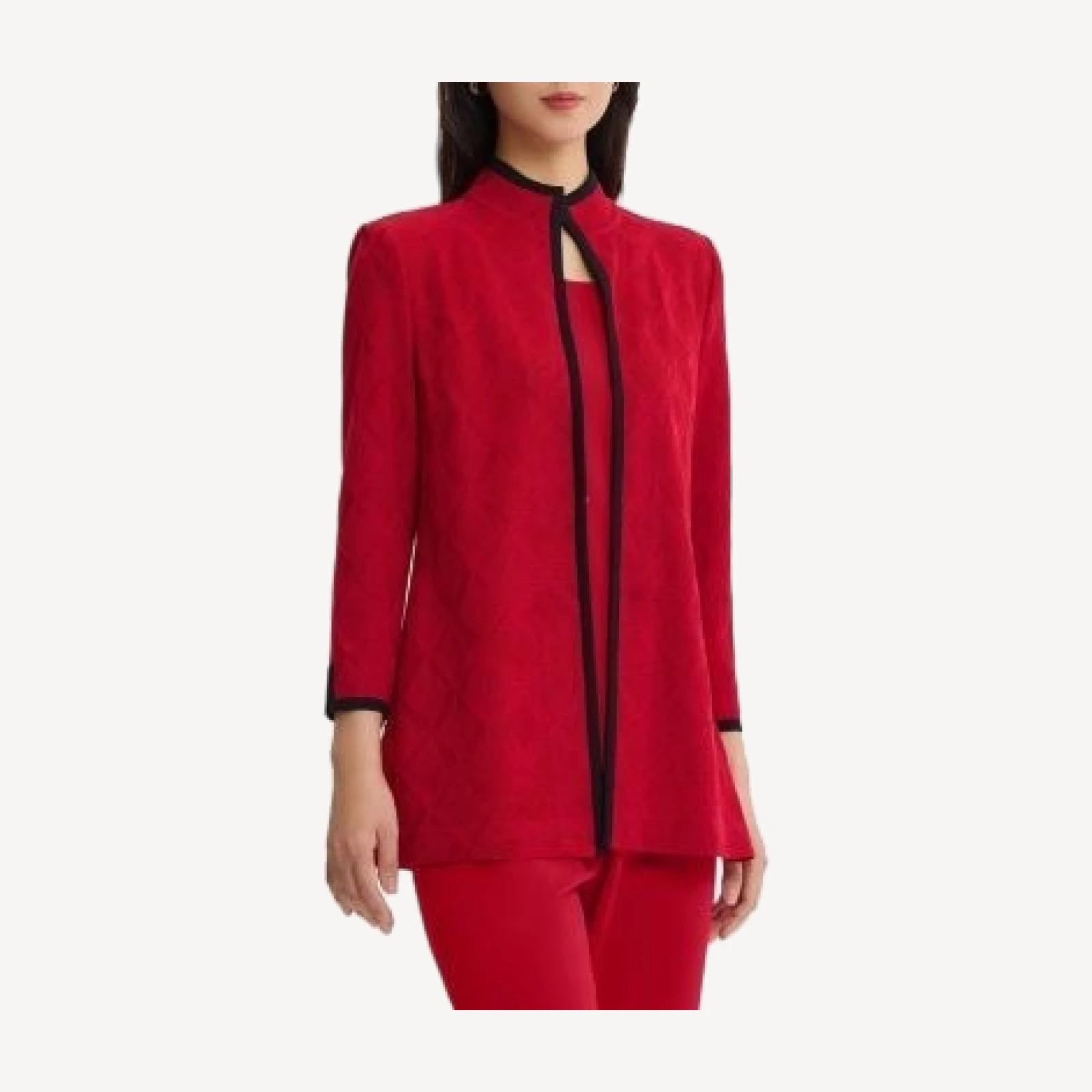 Ming Wang Plus Classic Diamond Knit Jacket