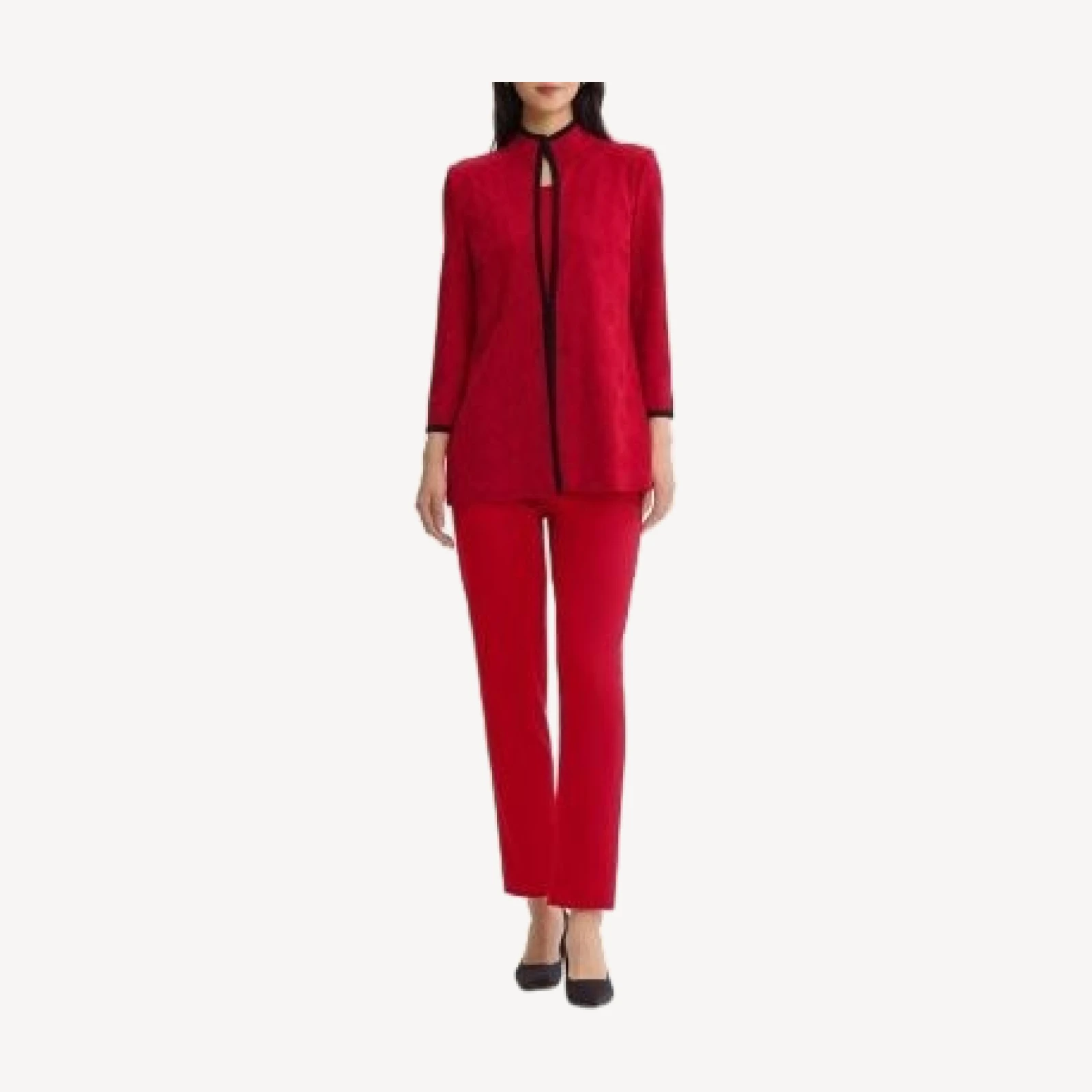 Ming Wang Plus Classic Diamond Knit Jacket