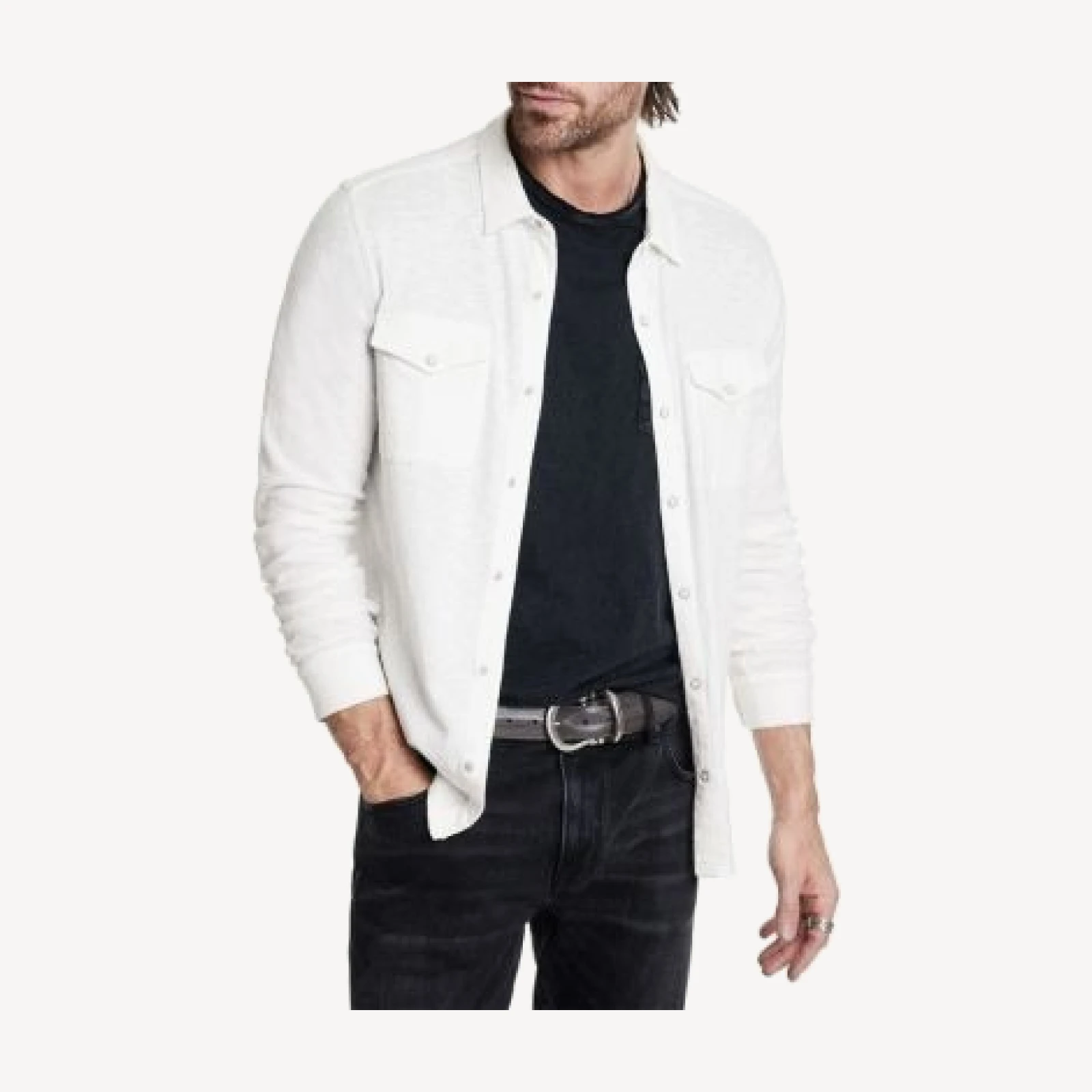 John Varvatos Arvon Vintage Wash Slub Western Shirt