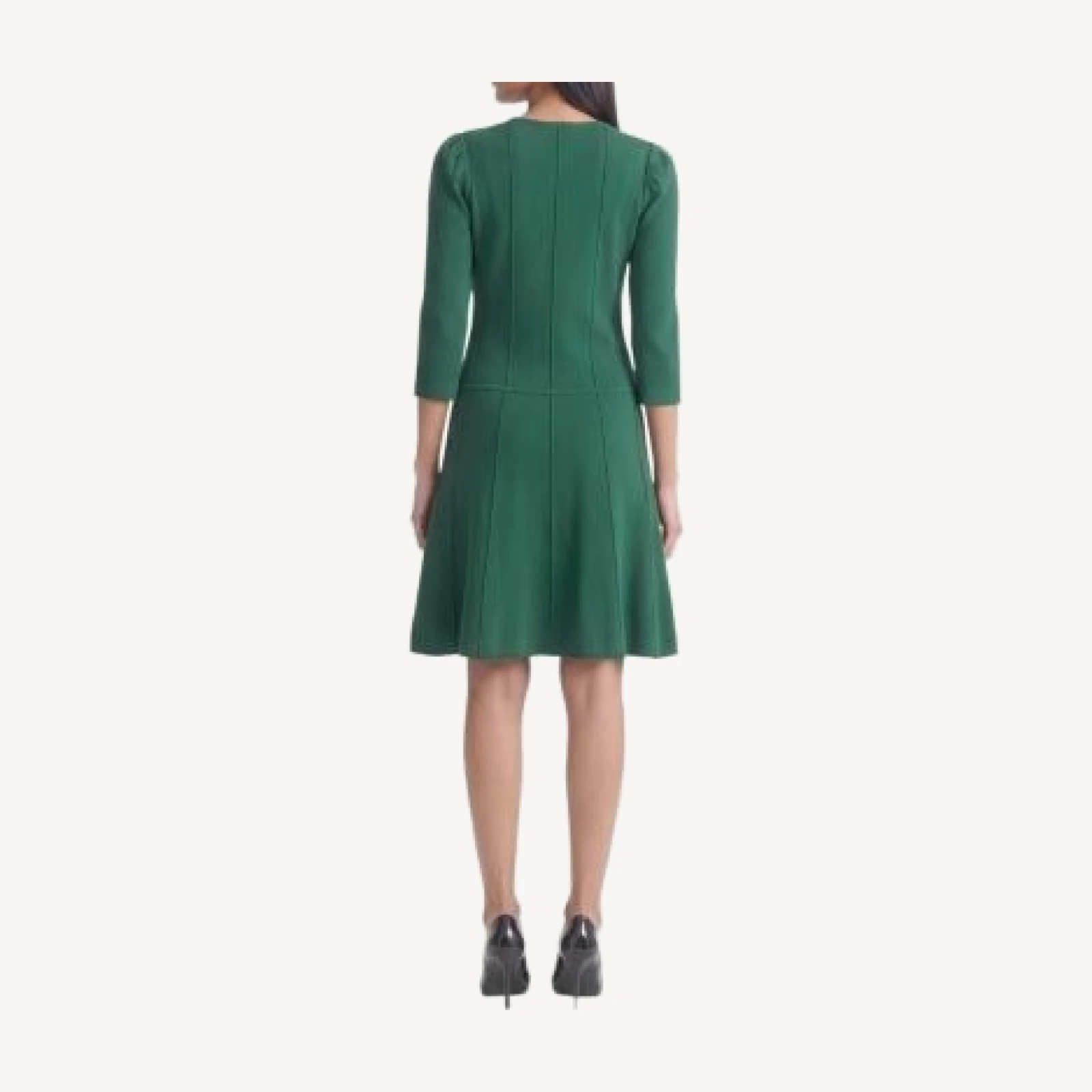 Ming Wang A-Line Faux Wrap Soft Knit Dress