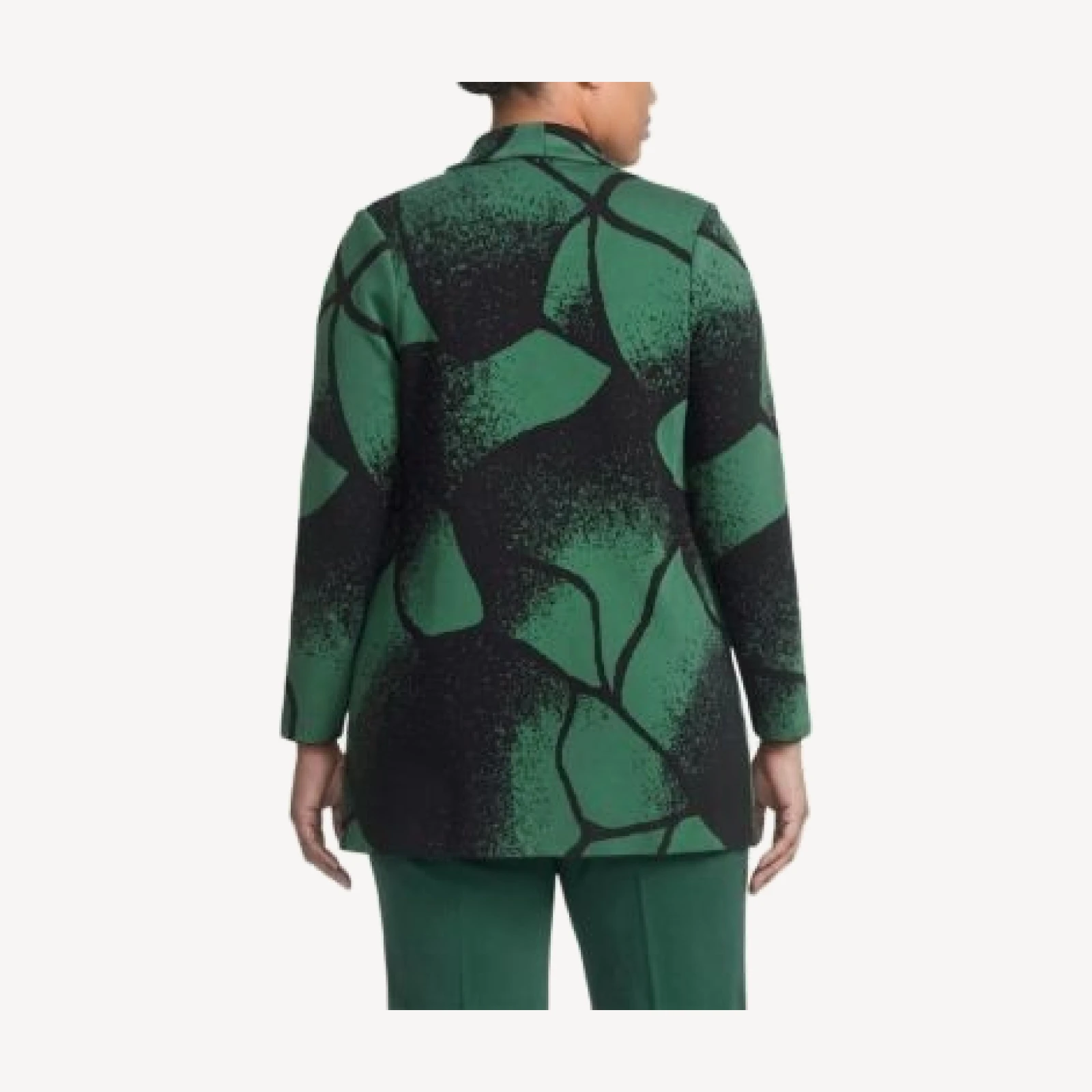 Ming Wang Plus Abstract Jacquard Knit Jacket