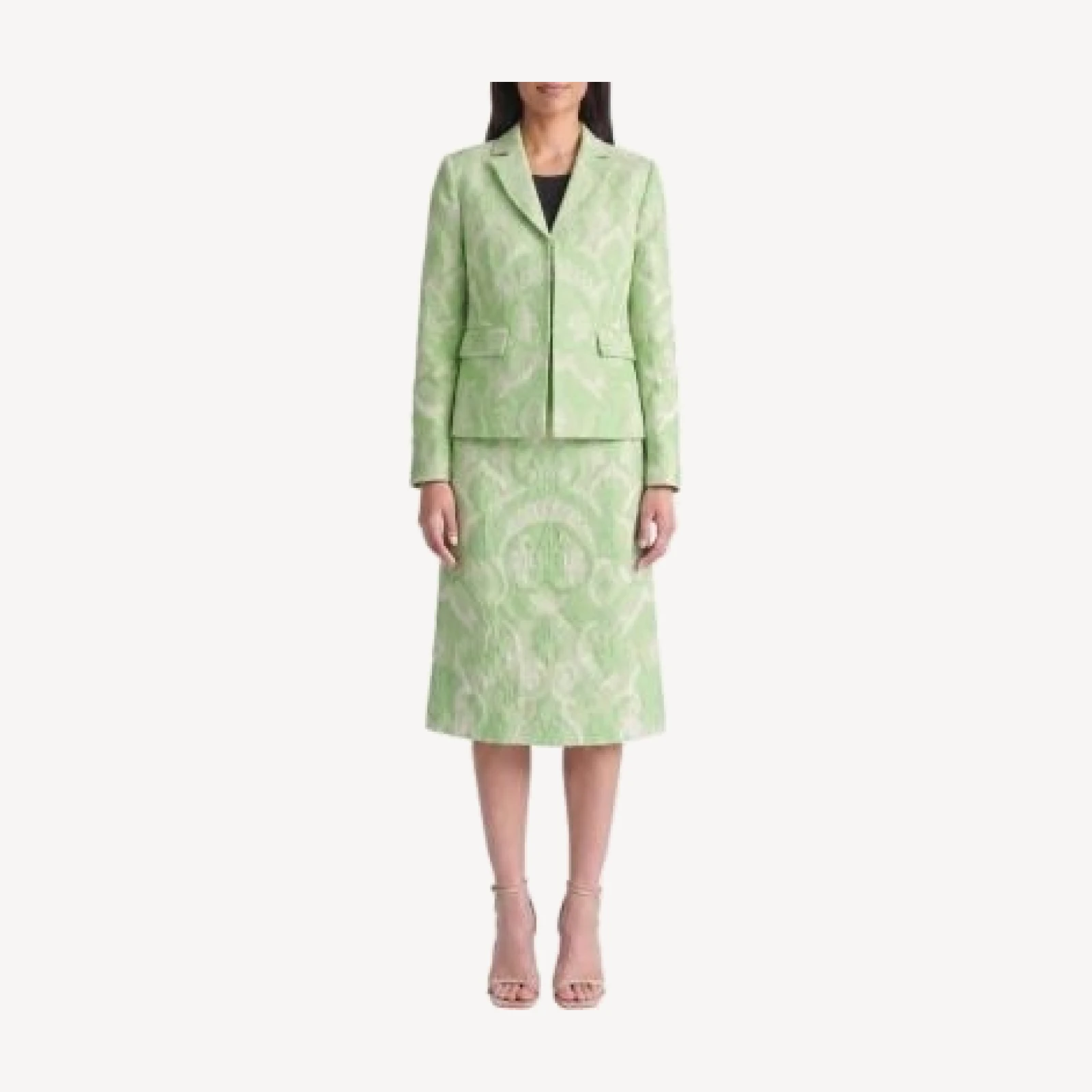 Ming Wang Damask Jacquard Woven Jacket