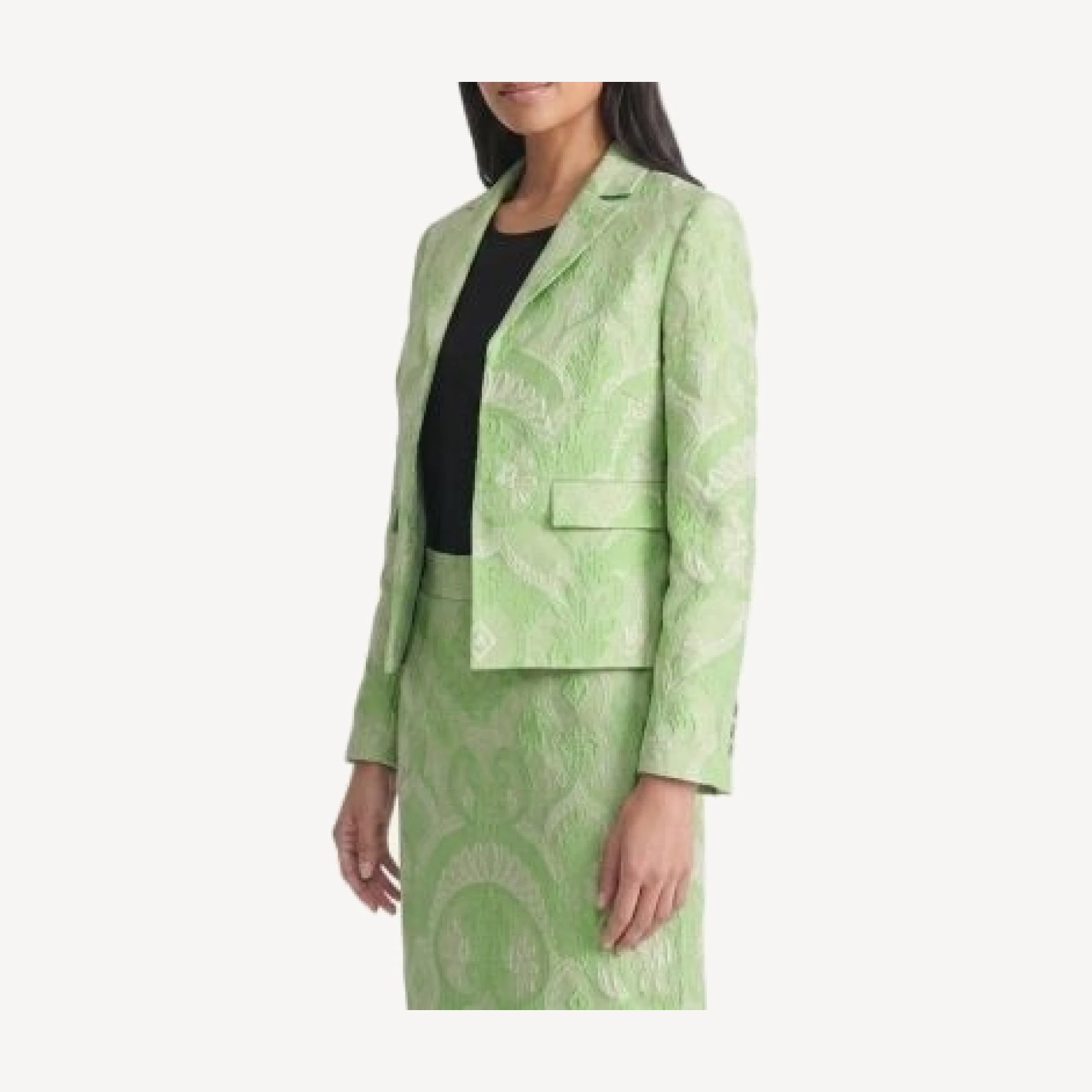 Ming Wang Damask Jacquard Woven Jacket