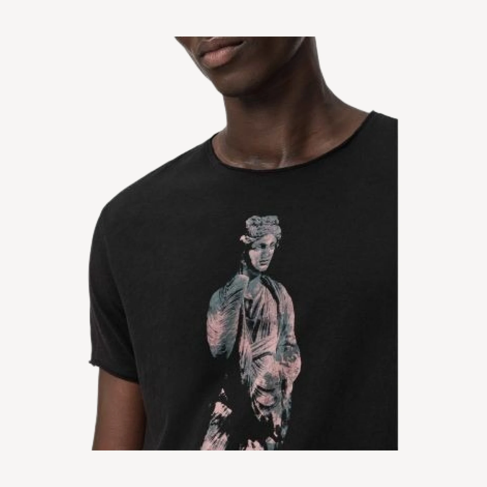 John Varvatos Short Sleeve Raw Edge Graphic Tee