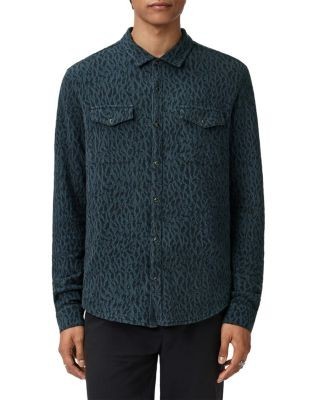 John Varvatos Ramona Abstract Print Western Shirt