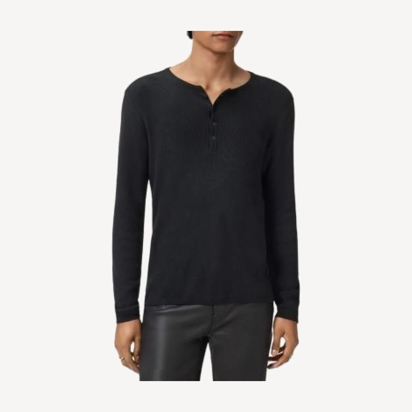 John Varvatos Javis Ribbed Long Sleeve Henley