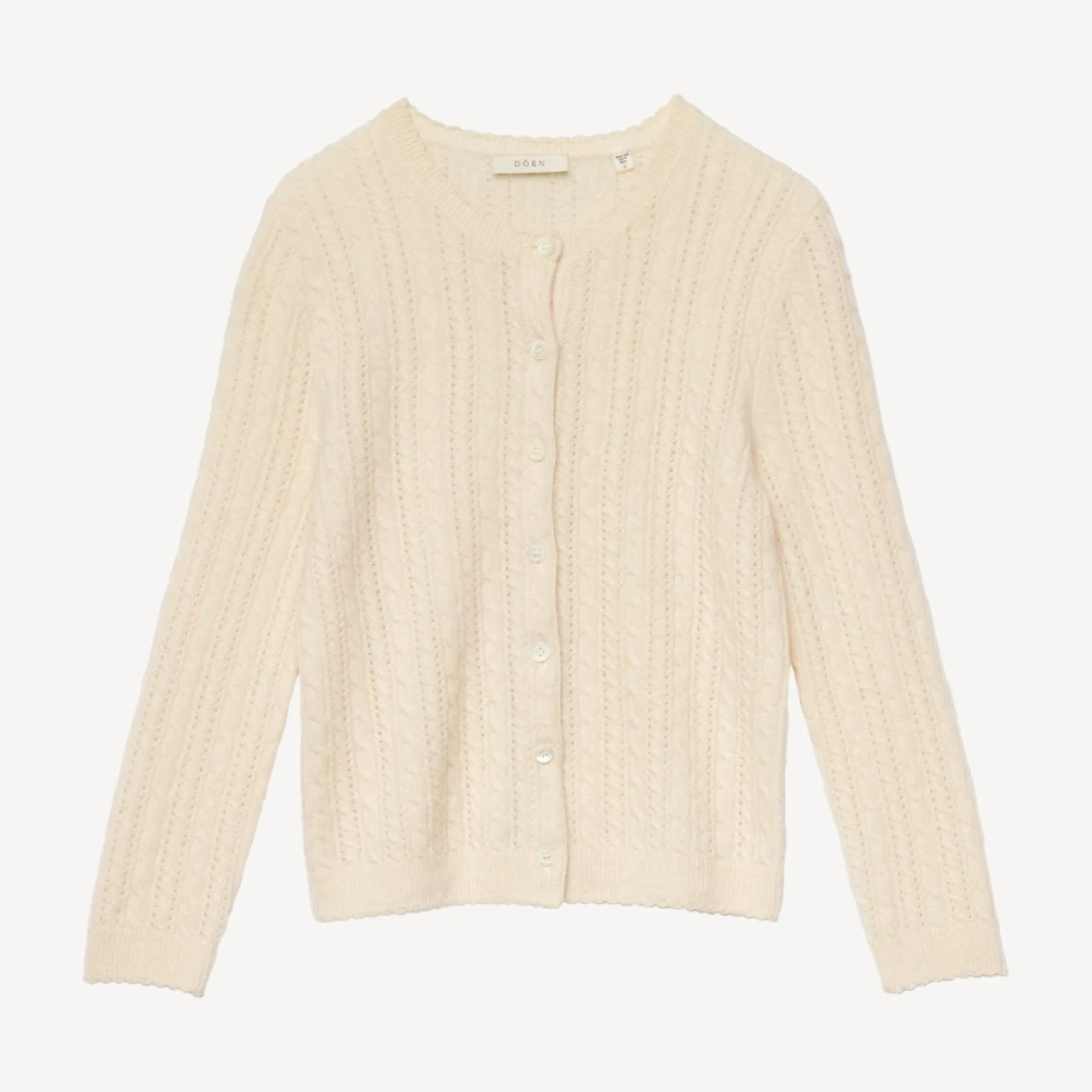 DANAE CASHMERE CABLE CARDIGAN -- DOGWOOD