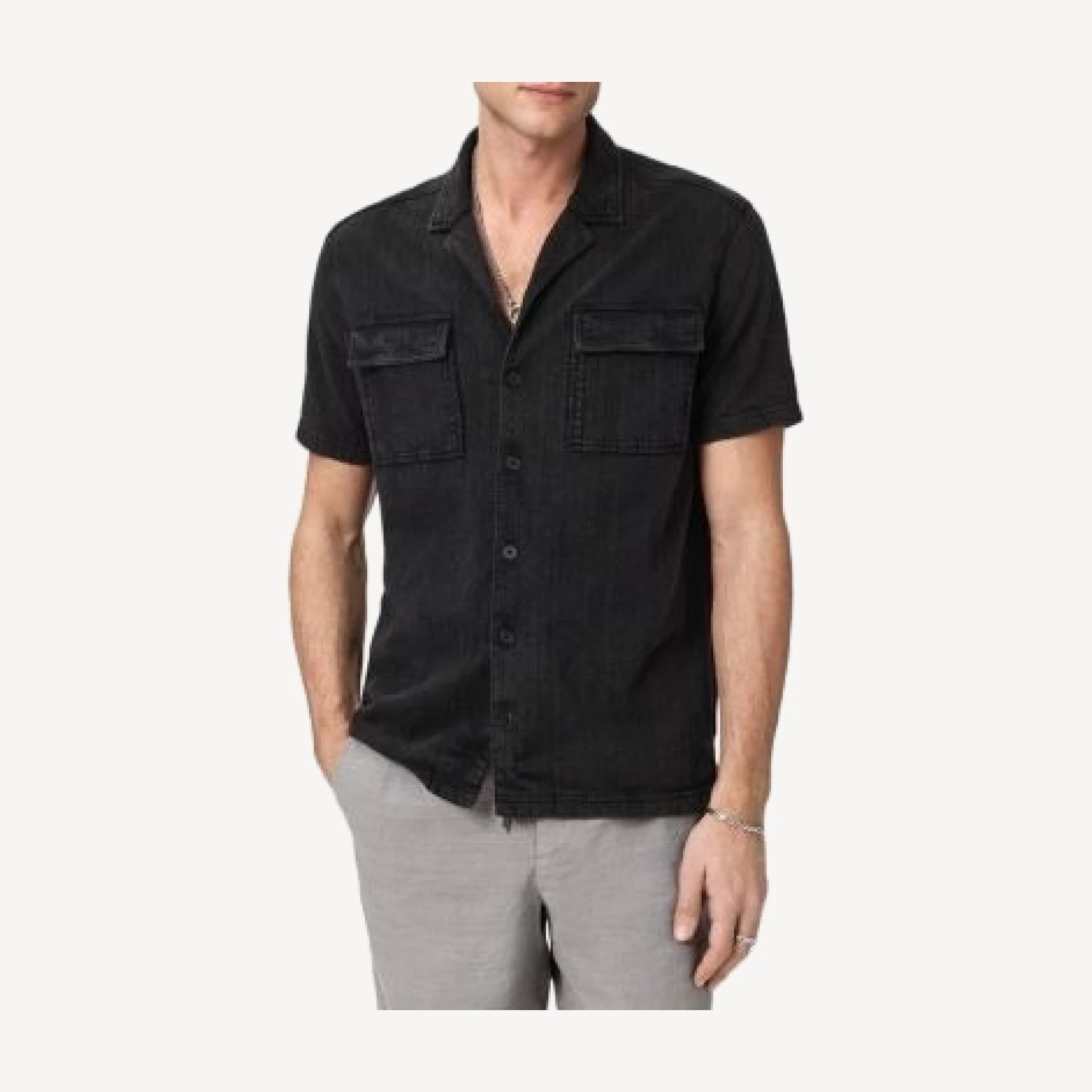 John Varvatos Amadora Short Sleeve Camp Collar Shirt