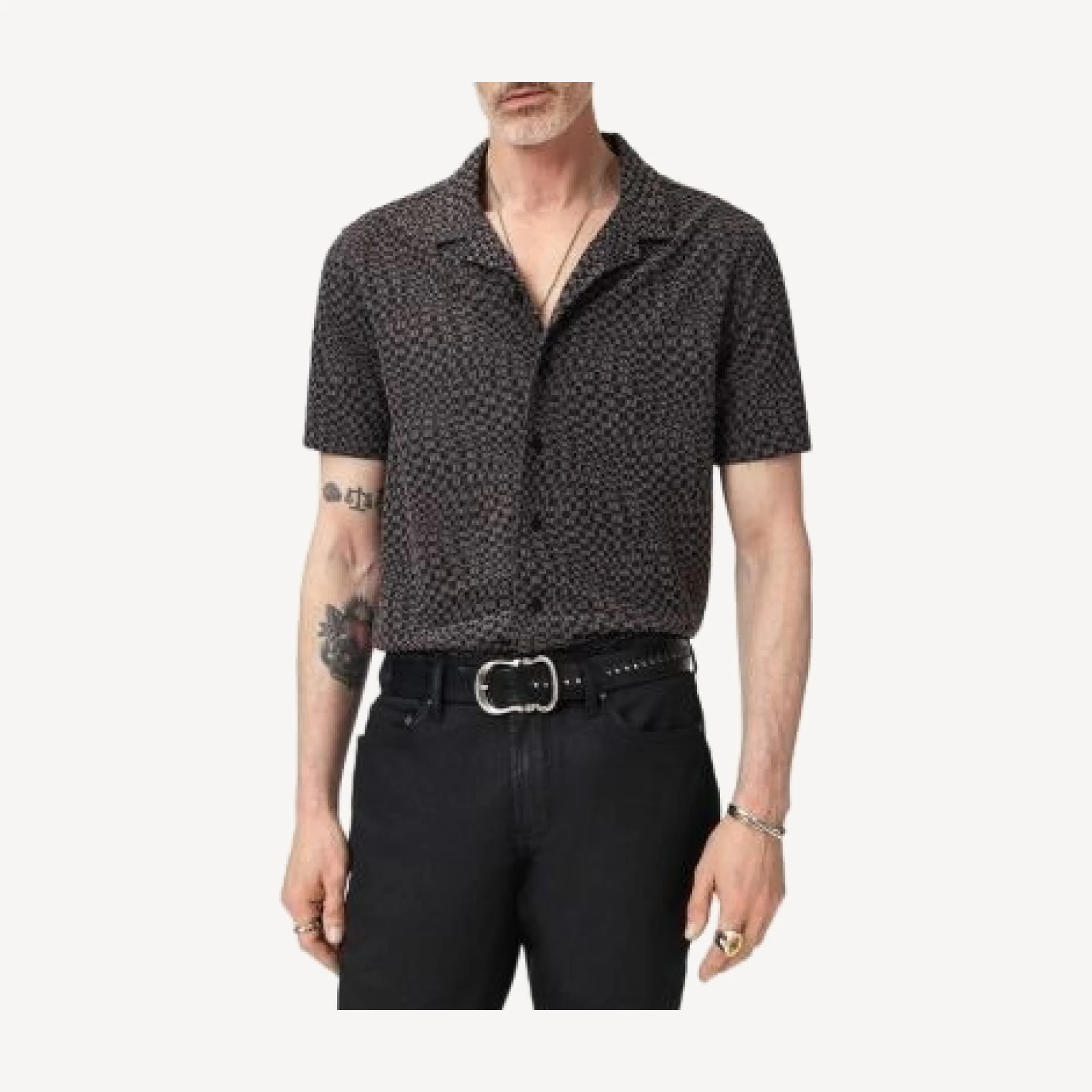 John Varvatos Cillian Short Sleeve Camp Collar Shirt