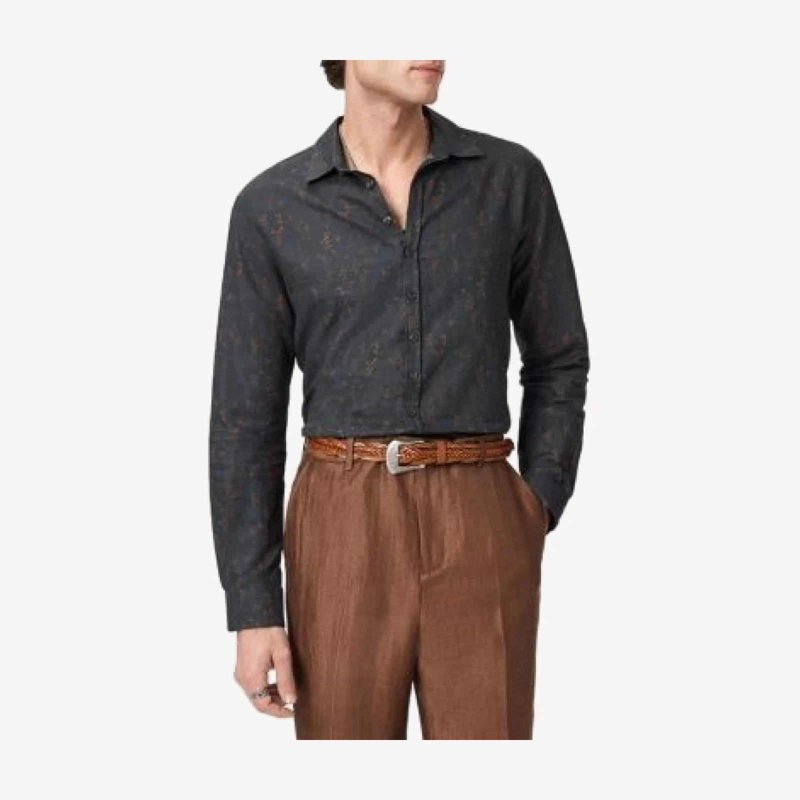 John Varvatos Bucks Linen Cotton Shirt