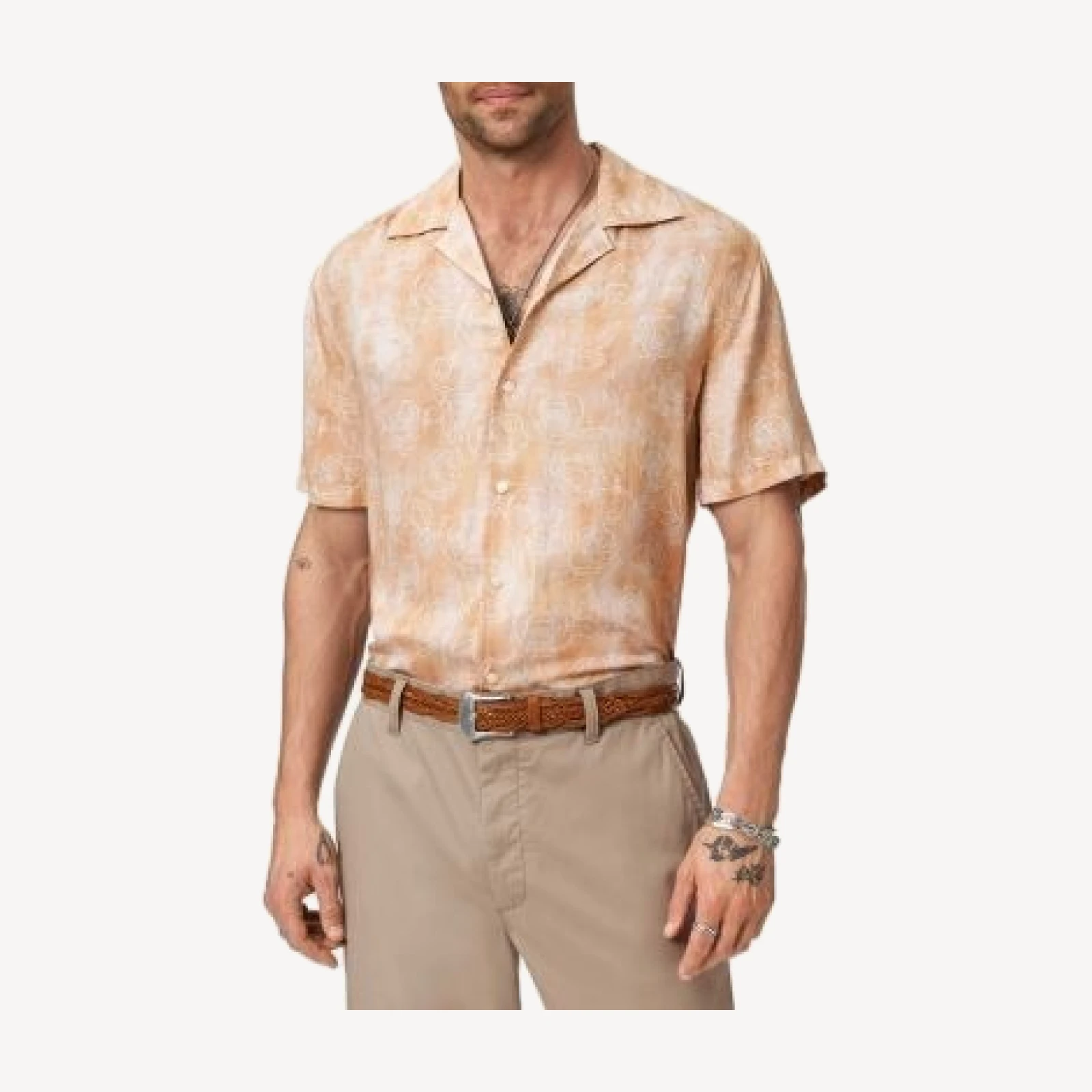 John Varvatos Floral Camp Collar Shirt