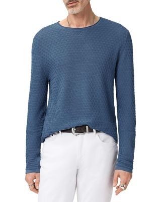 John Varvatos Seymour Long Sleeve Crewneck Texture Jacquard Tee