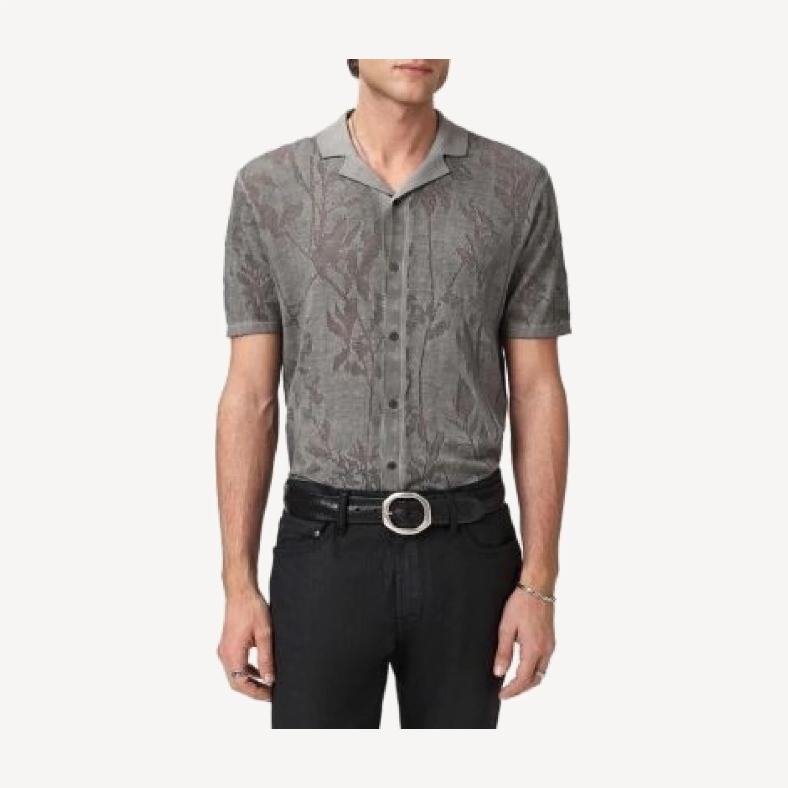John Varvatos Miguel Camp Collar Floral Shirt