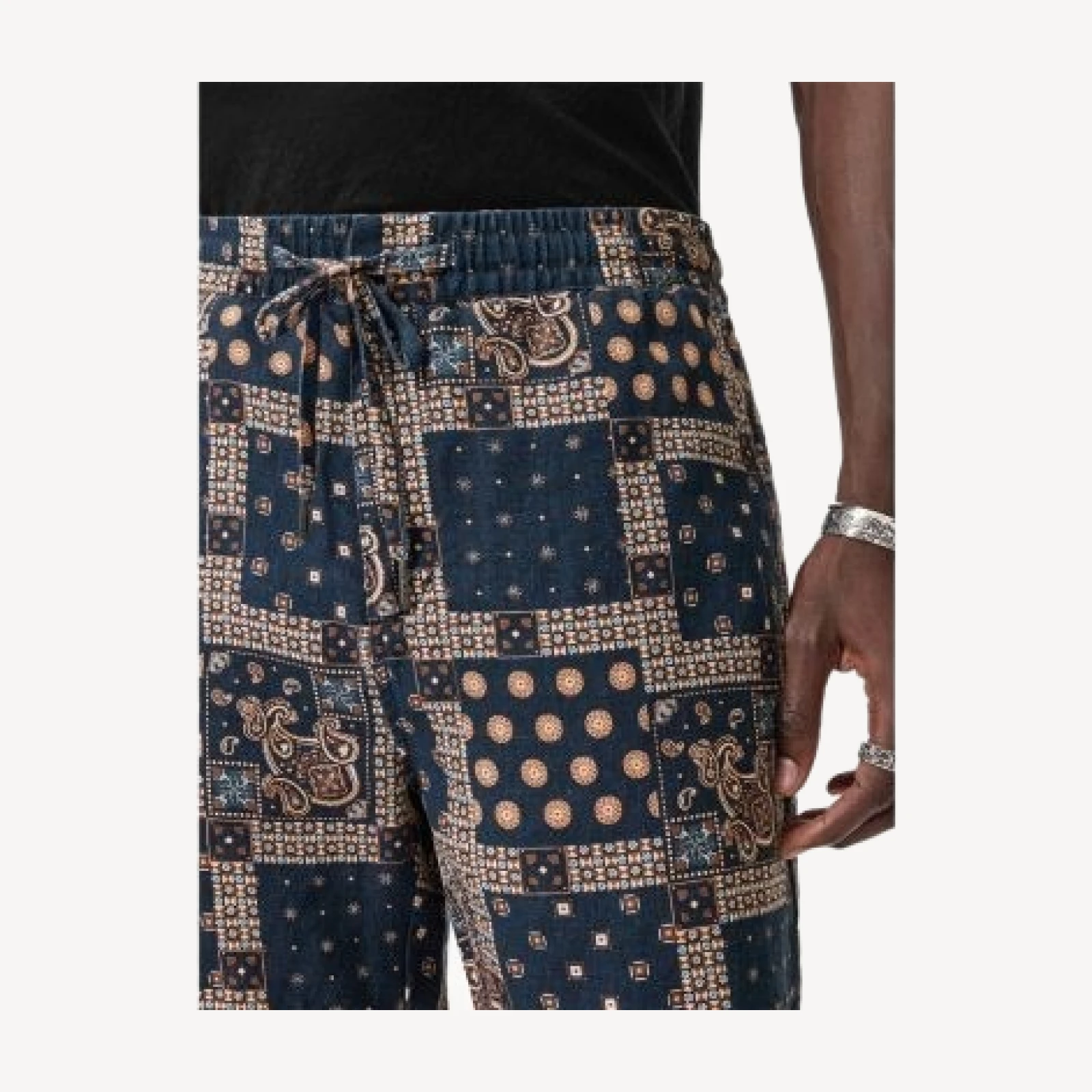 John Varvatos Daryl Linen Drawstring Shorts