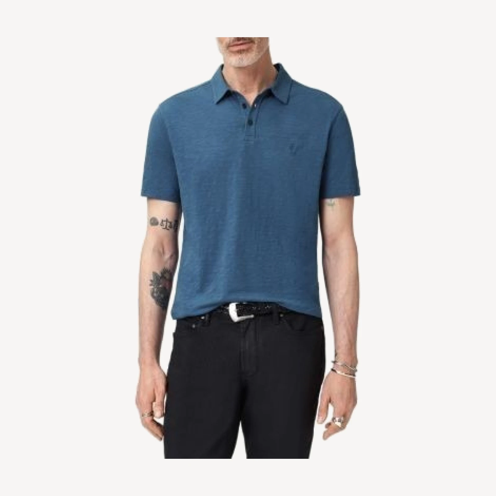 John Varvatos Victor Short Sleeve Slub Cotton Polo