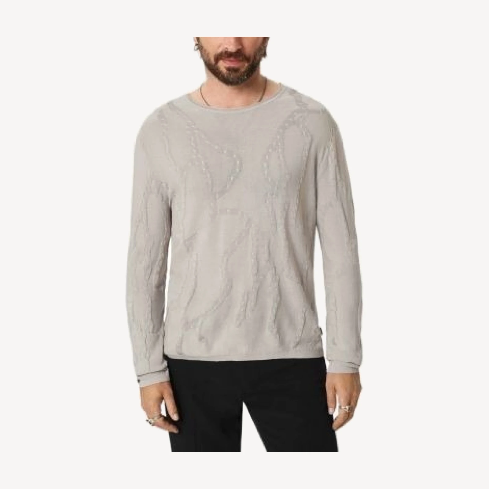 John Varvatos Broken Twig Cotton Crewneck Sweater