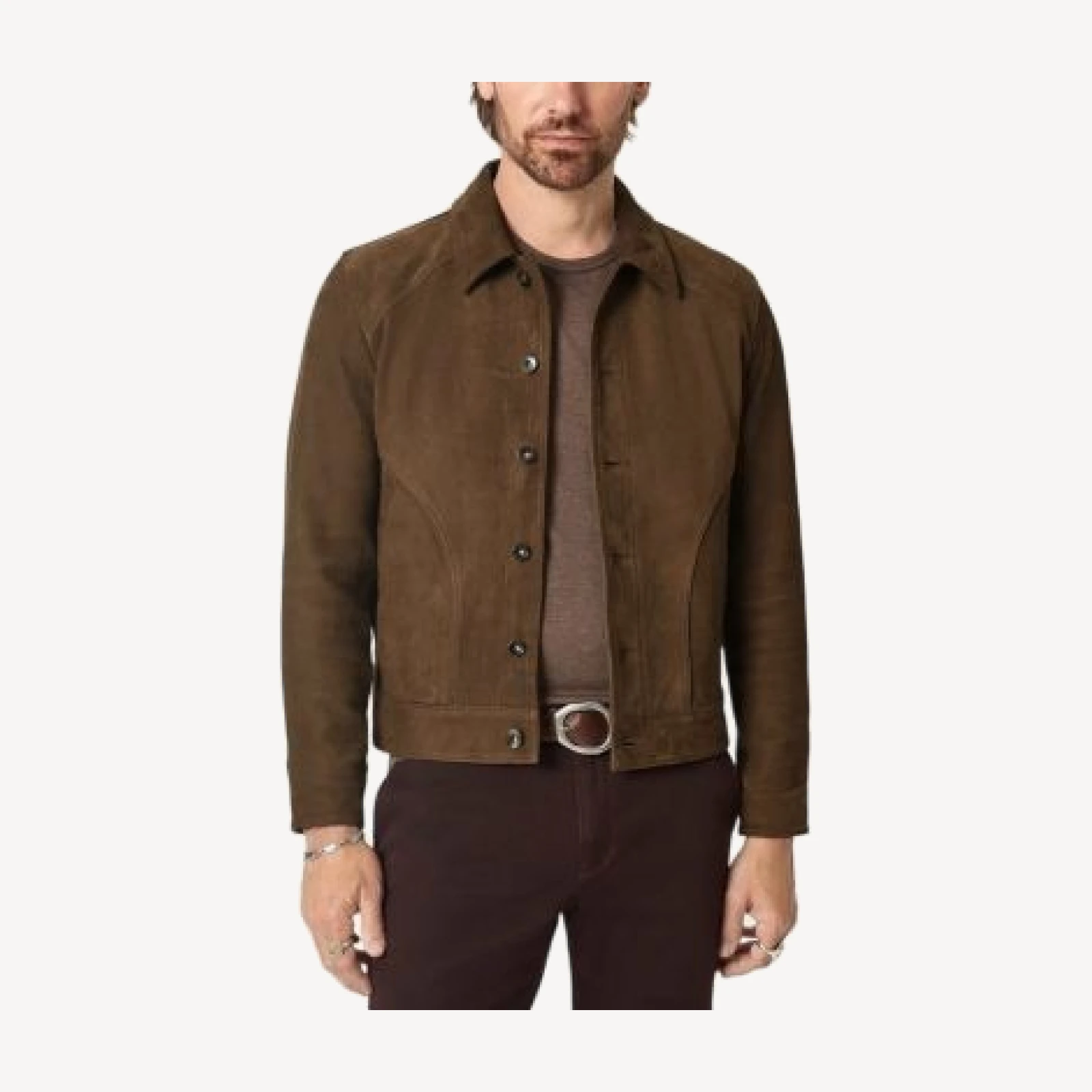 John Varvatos Douglas Seamed Leather Jacket
