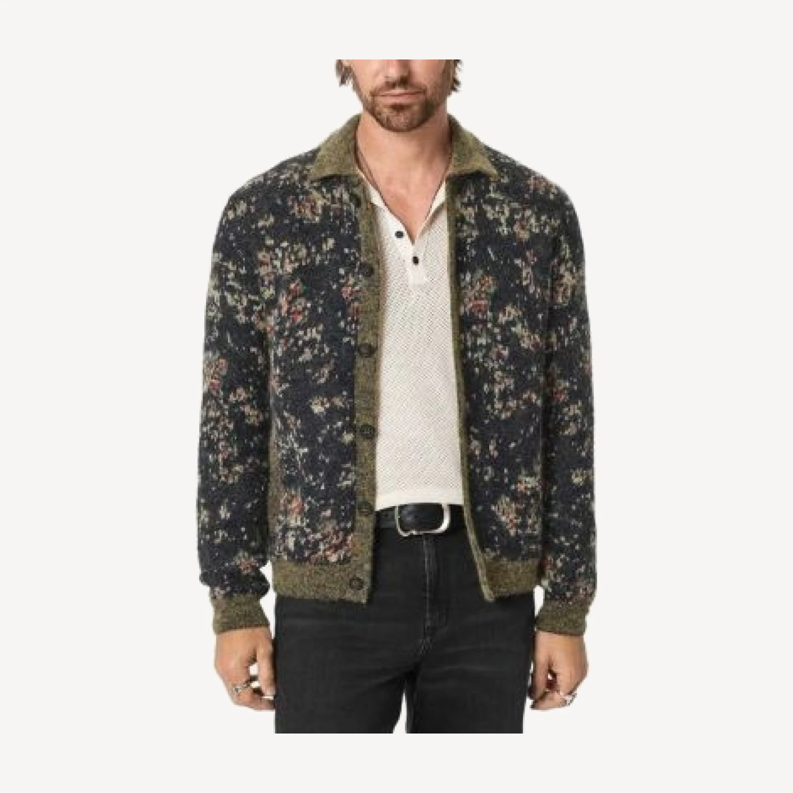 John Varvatos Giverny Floral Cardigan Sweater