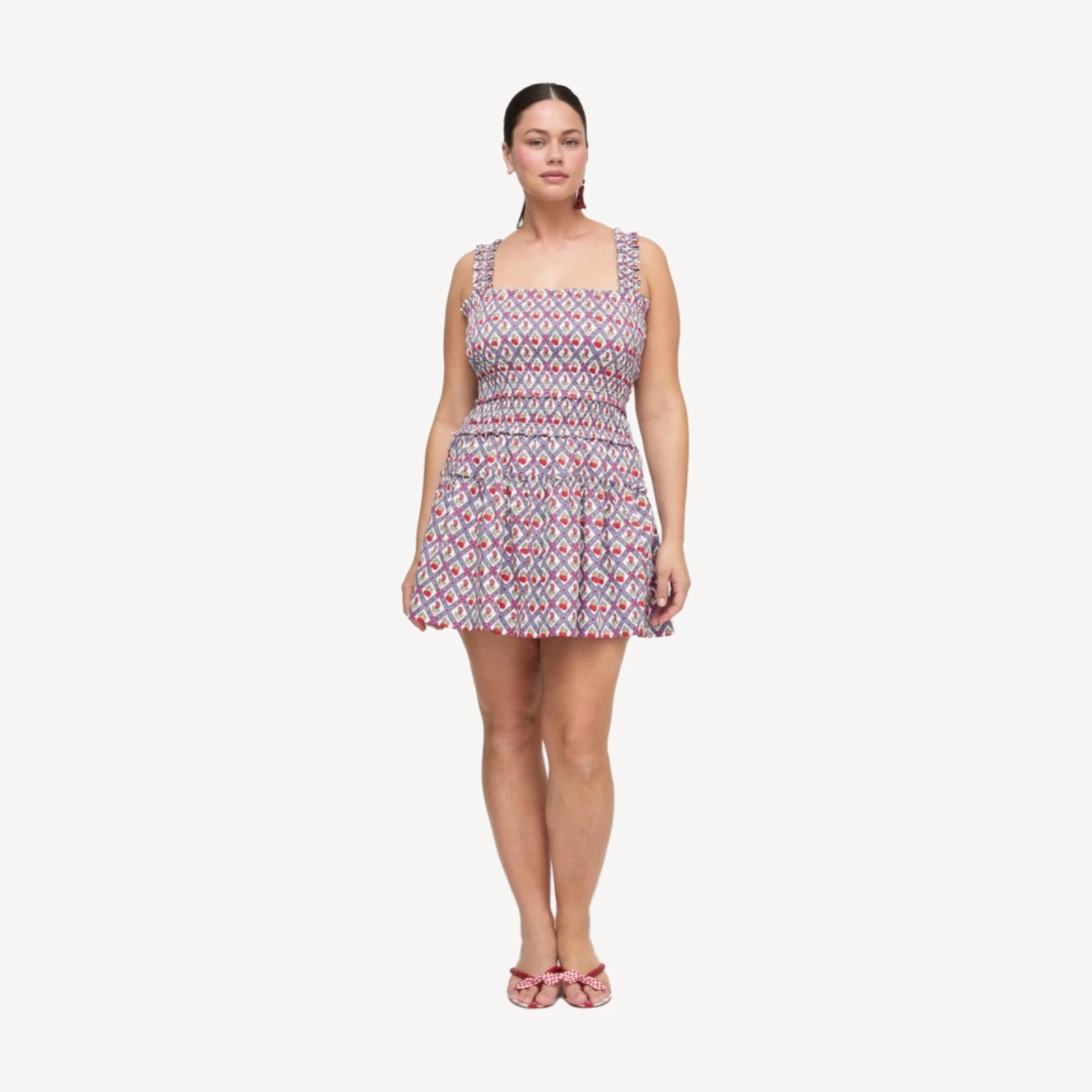 The Azalea Mini Nap Dress - Diamond Cherries Cherry Red