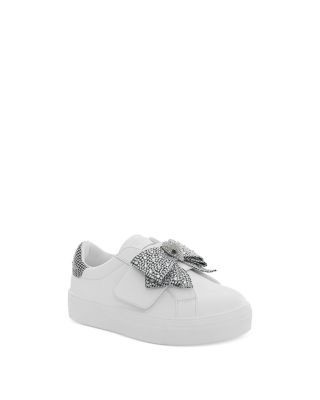 Kurt Geiger London Girls' Mini Laney Bow Embellished Sneakers - Toddler