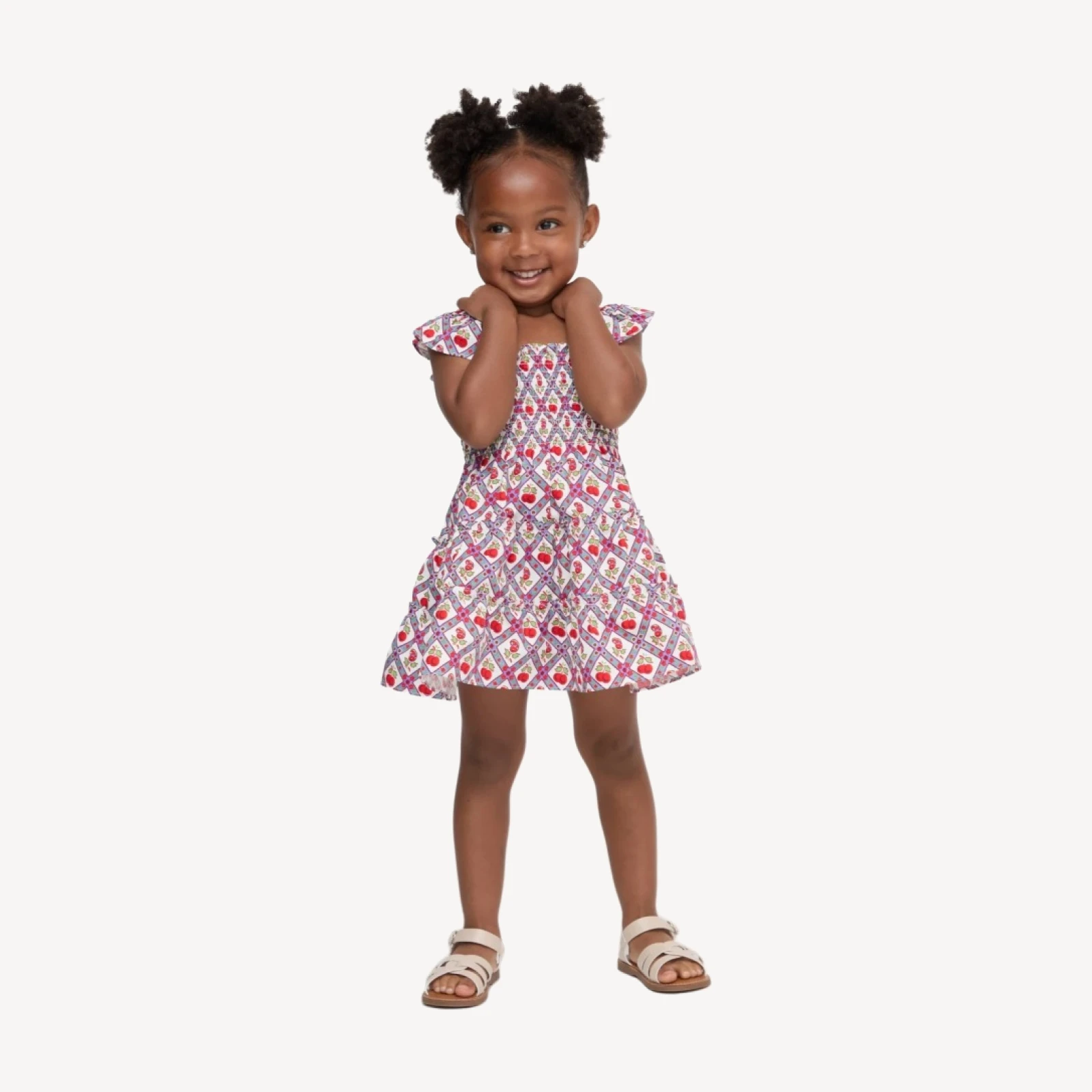 The Tiny Ellie Nap Dress - Diamond Cherries Cherry Red
