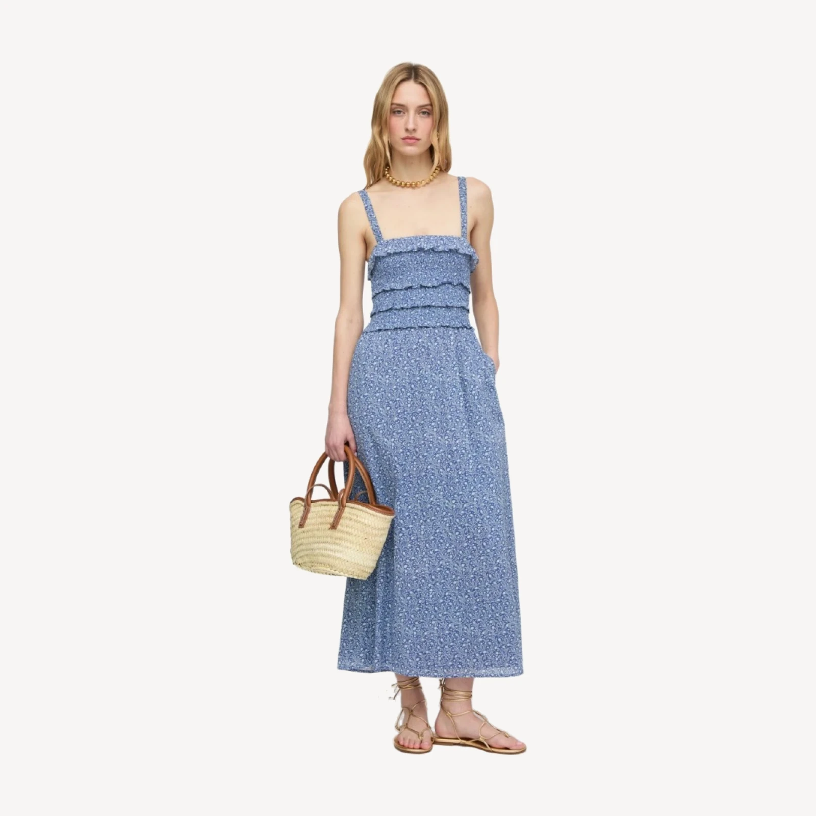 The Analiese Nap Dress - Cornflower Ditsy Thistle