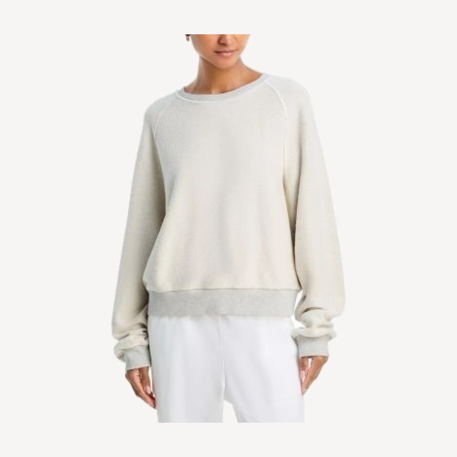 Aqua Reverse Fleece Cotton Sweatshirt - Exclusive