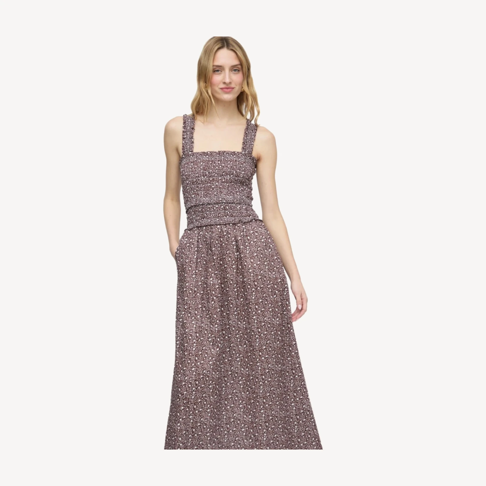The Azalea Maxi Nap Dress - Chocolate Ditsy Thistle