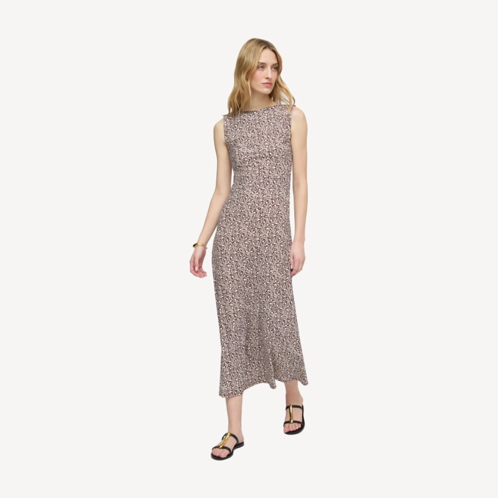 The Sloane Dress - Chocolate Ditsy Thistle