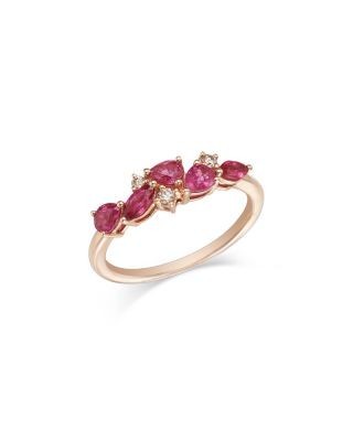 Bloomingdale's Fine Collection Ruby & Diamond Ring in 14K Rose Gold