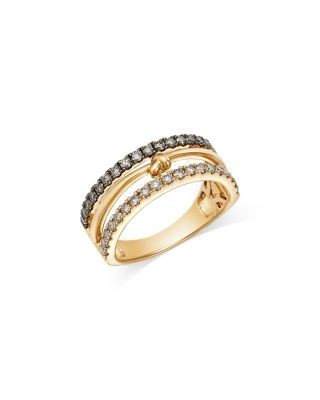 Bloomingdale's Fine Collection Champagne & Brown Diamond Faux Stack Band in 14K Yellow Gold, 0.67 tcw