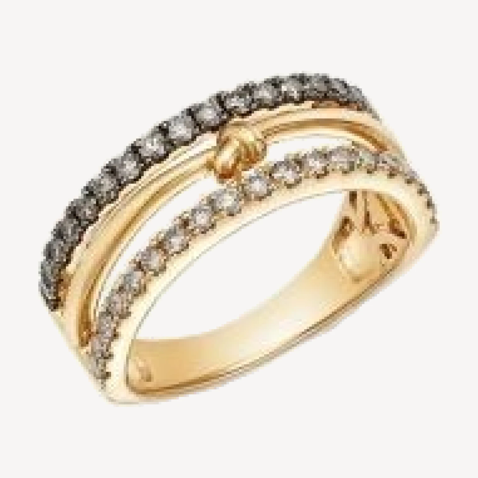 Bloomingdale's Fine Collection Champagne & Brown Diamond Faux Stack Band in 14K Yellow Gold, 0.67 tcw