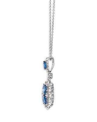 Bloomingdale's Fine Collection Blue Sapphire & Champagne Diamond Pendant Necklace in 14K White Gold, 20