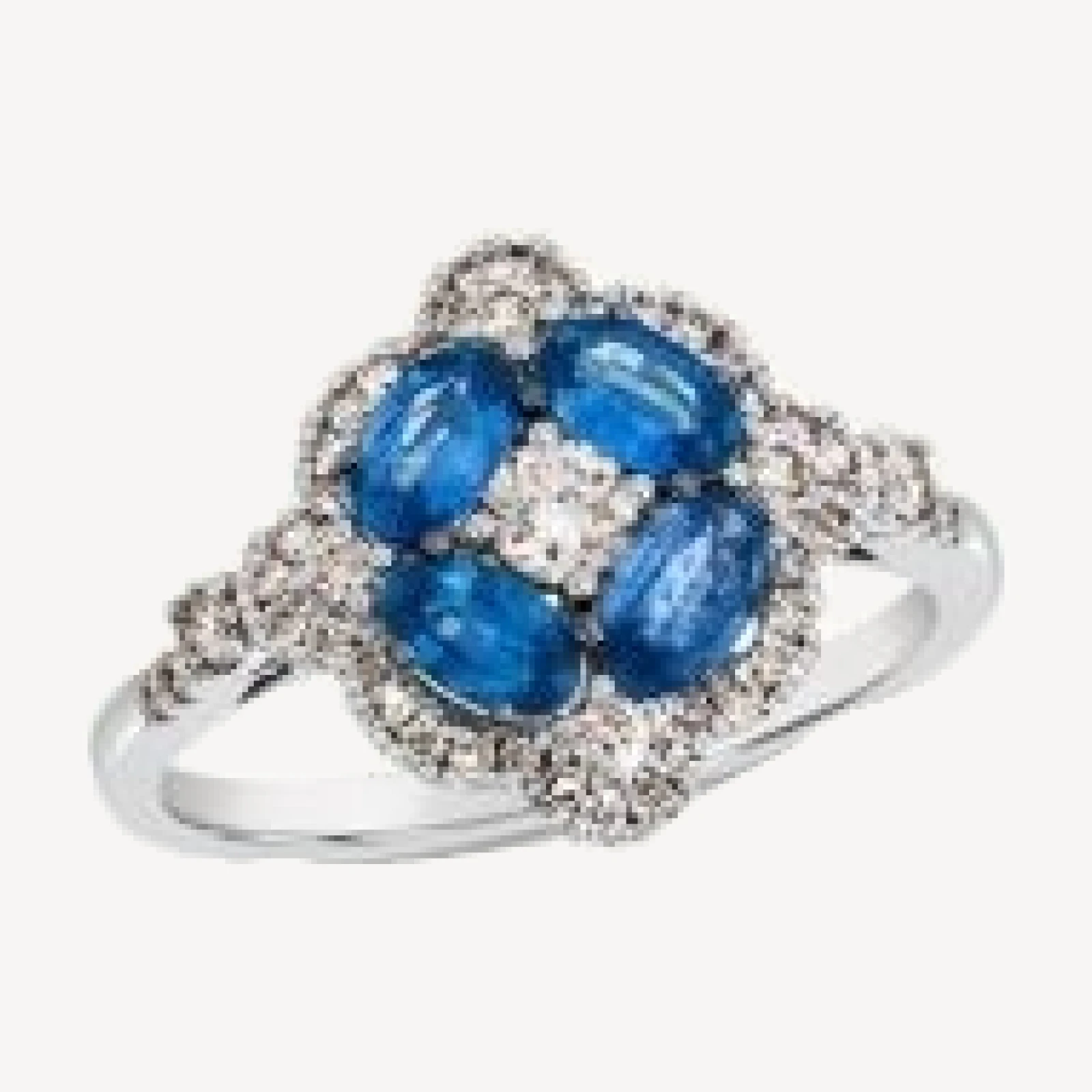 Bloomingdale's Fine Collection Blue Sapphire & Champagne Diamond Ring in 14K White Gold