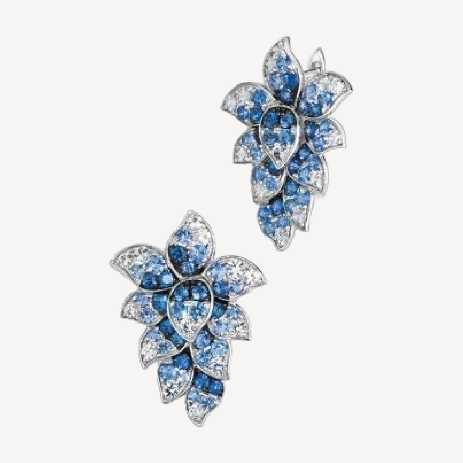 Bloomingdale's Fine Collection Sapphire Ombre & White Sapphire Cluster Statement Earrings in 14K White Gold