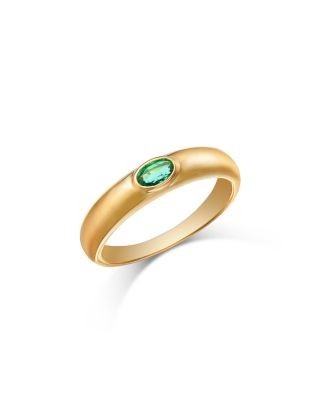 Bloomingdale's Fine Collection Emerald Bezel Ring in 14K Yellow Gold
