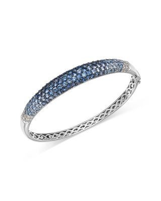 Bloomingdale's Fine Collection Sapphire Ombre Bangle Bracelet in 14K White Gold