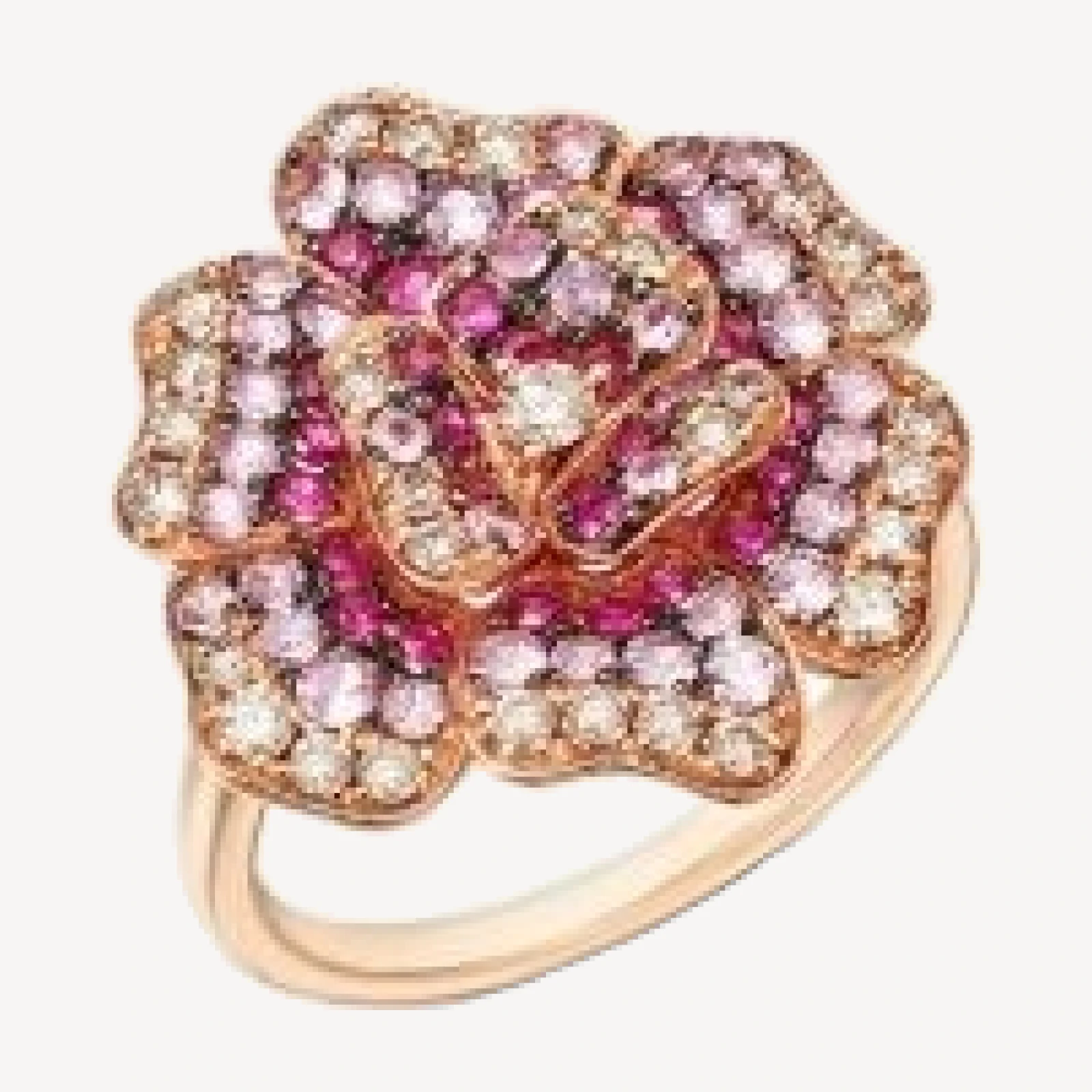 Bloomingdale's Fine Collection Pink Sapphire & Diamond Rose Flower Ring in 14K Rose Gold