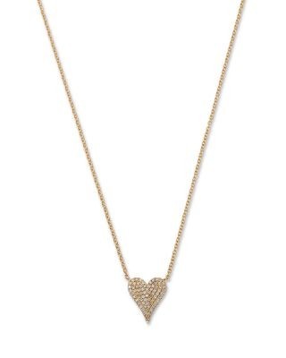Bloomingdale's Fine Collection Diamond Pave Heart Pendant Necklace in 14K Yellow Gold, 0.21 tcw