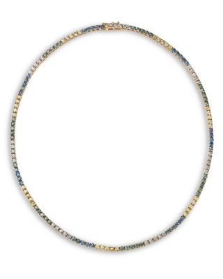 Bloomingdale's Fine Collection Montana Sapphire Ombre Choker Tennis Necklace in 14K Yellow Gold, 10.75 tcw