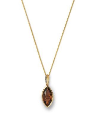 Bloomingdale's Fine Collection Smoky Quartz & Multicolor Diamond Pendant Necklace in 14K Yellow Gold, 20