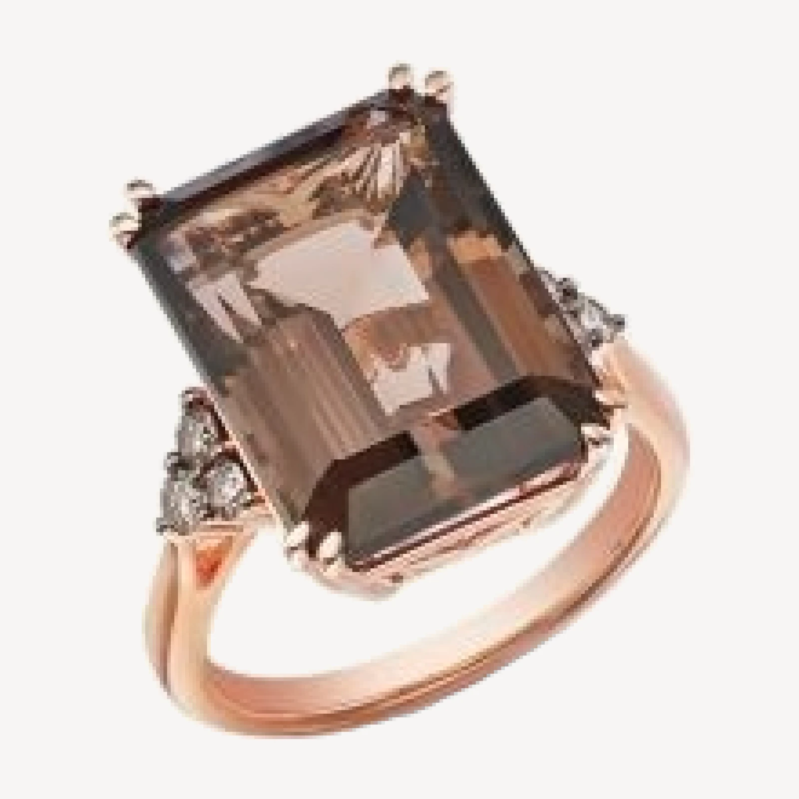 Bloomingdale's Fine Collection Smoky Quartz & Brown Diamond Ring in 14K Rose Gold