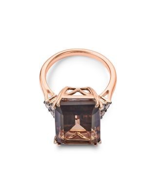 Bloomingdale's Fine Collection Smoky Quartz & Brown Diamond Ring in 14K Rose Gold